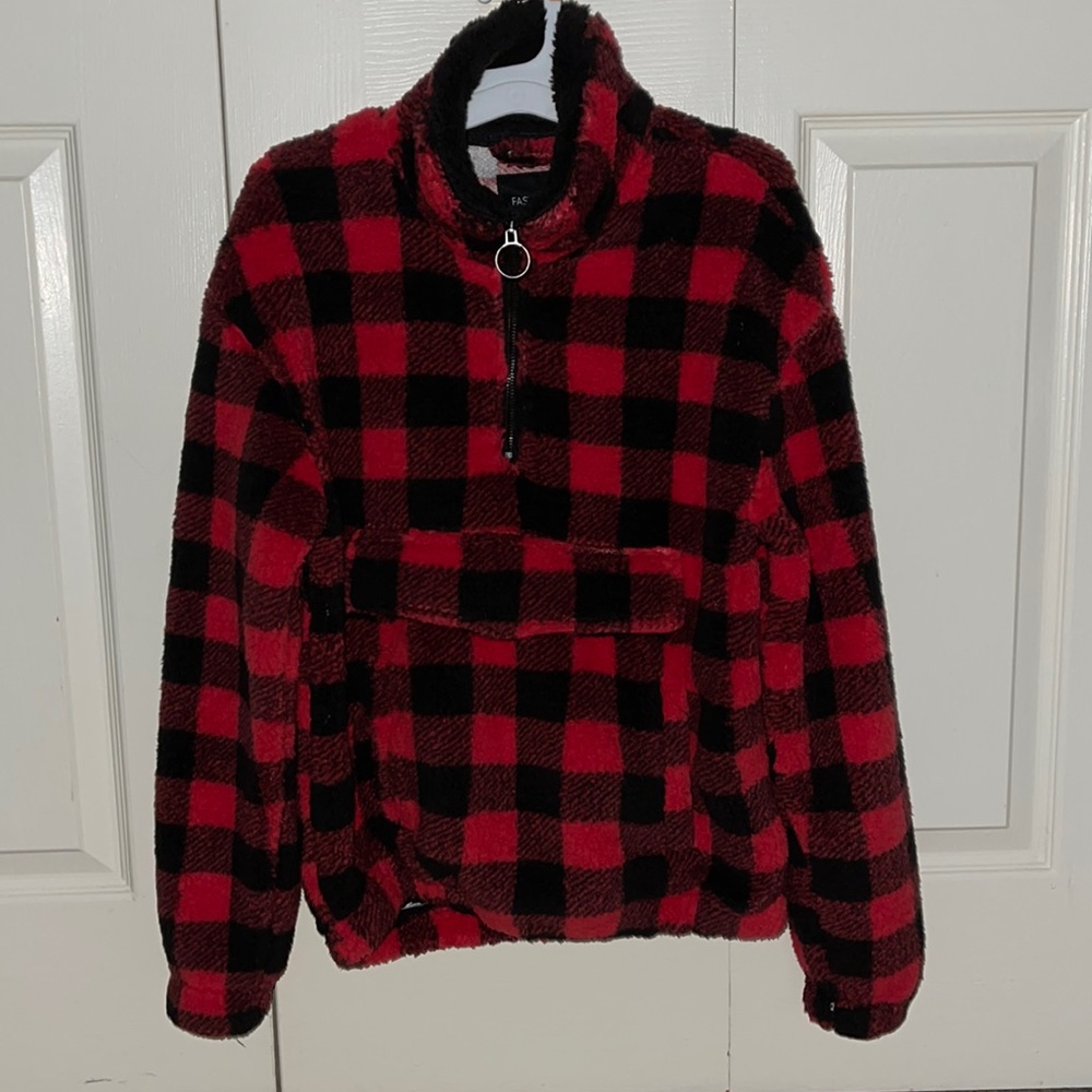 Zip up flannel fleece